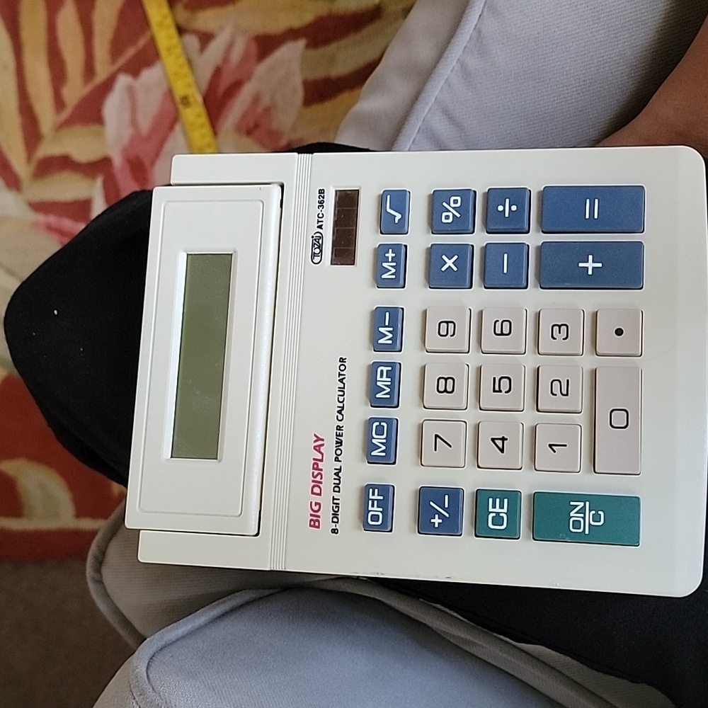 Vin Tozai ATC-362B Desktop Calculator 8-Digit Dual Power